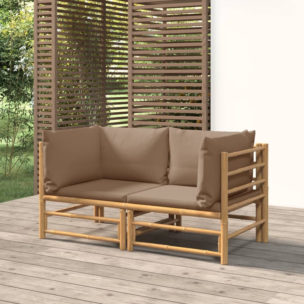 Set Mobilier De Grădină Cu Perne , 6 Piese, Bambus