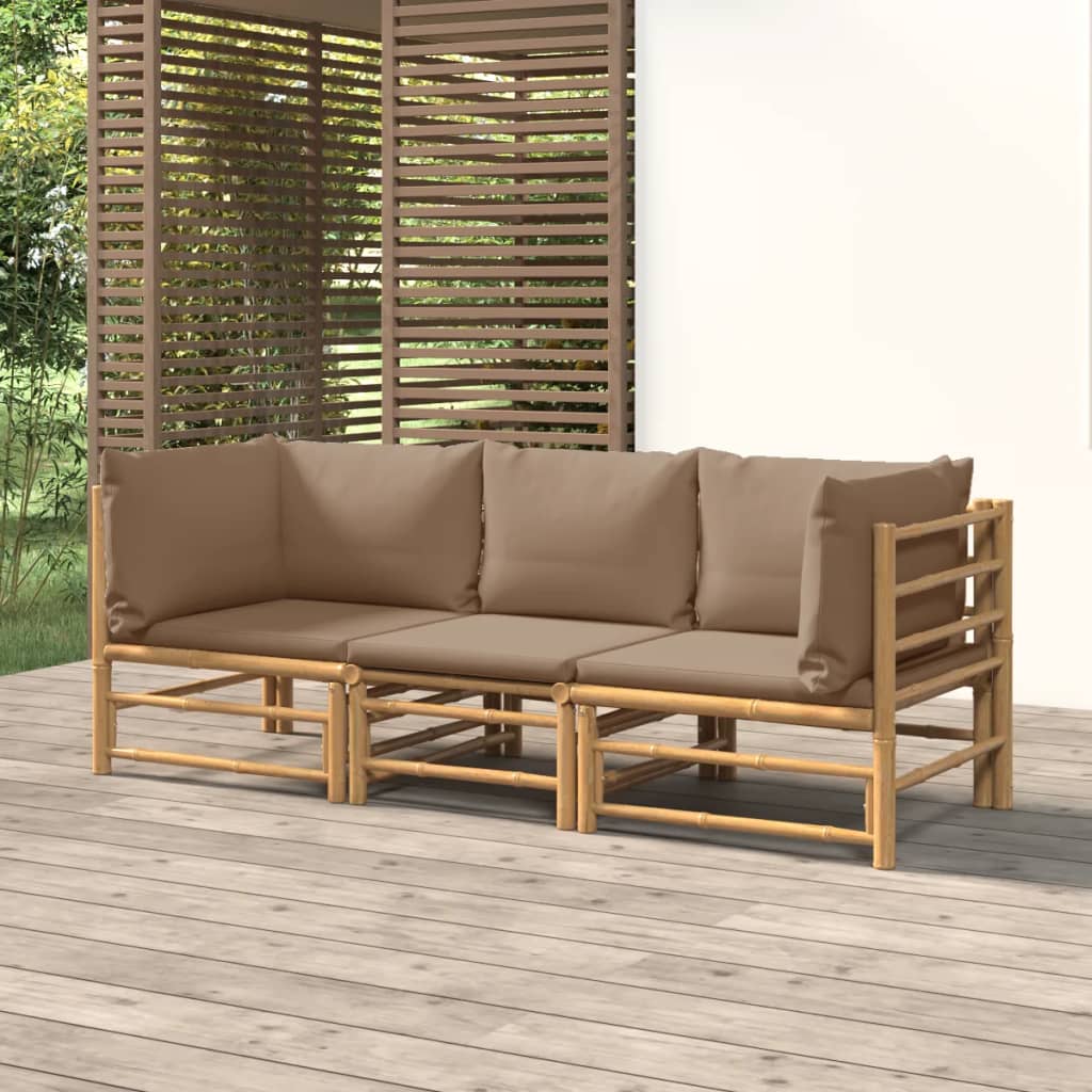 Set Mobilier De Grădină Cu Perne , 6 Piese, Bambus
