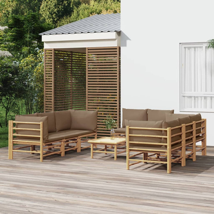 Set Mobilier De Grădină Cu Perne , 6 Piese, Bambus