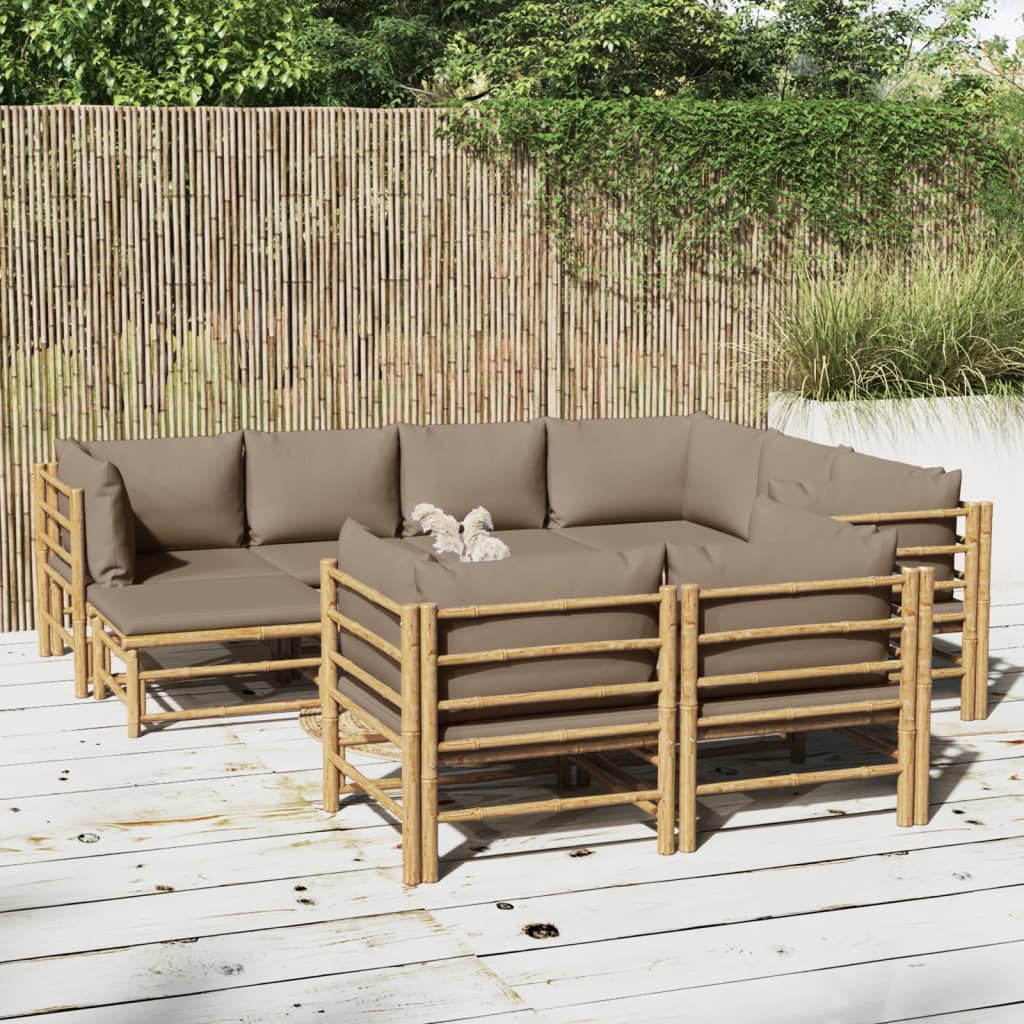 Set Mobilier De Grădină Cu Perne , 6 Piese, Bambus