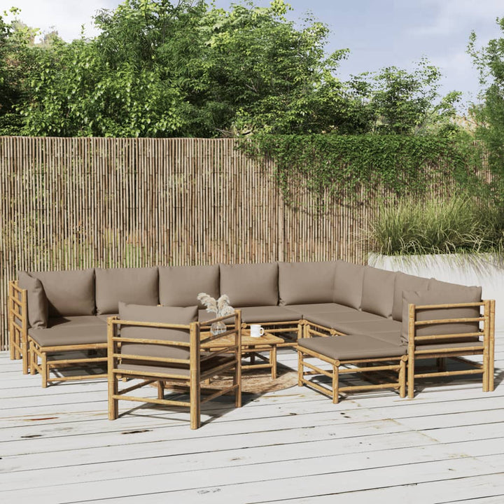 Set Mobilier De Grădină Cu Perne , 6 Piese, Bambus