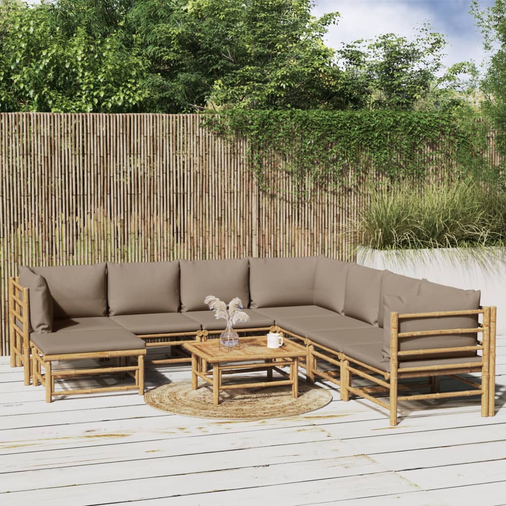 Set Mobilier De Grădină Cu Perne , 6 Piese, Bambus