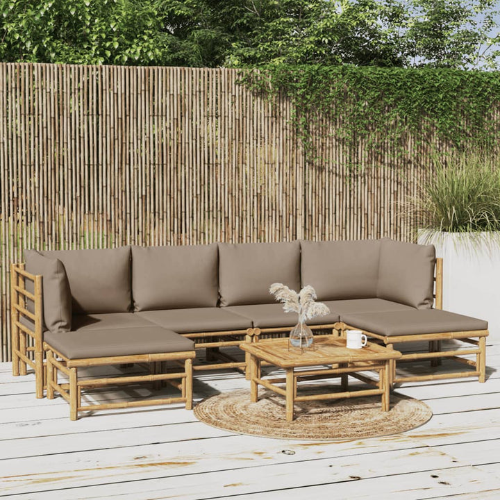 Set Mobilier De Grădină Cu Perne , 6 Piese, Bambus