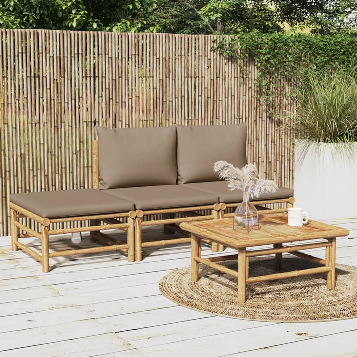 Set Mobilier De Grădină Cu Perne , 6 Piese, Bambus