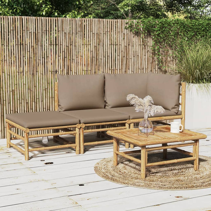 Set Mobilier De Grădină Cu Perne , 6 Piese, Bambus