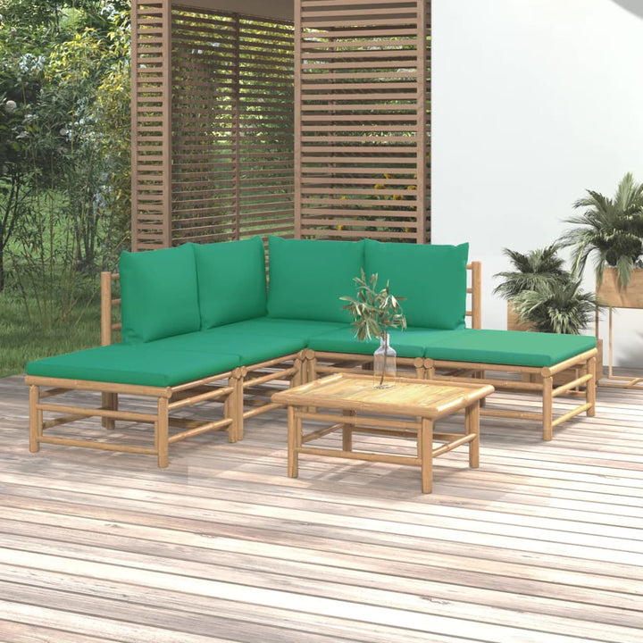 Set Mobilier De Grădină Cu Perne , 6 Piese, Bambus