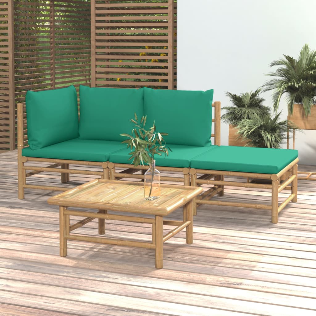 Set Mobilier De Grădină Cu Perne , 6 Piese, Bambus