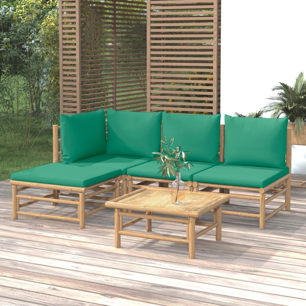 Set Mobilier De Grădină Cu Perne , 6 Piese, Bambus