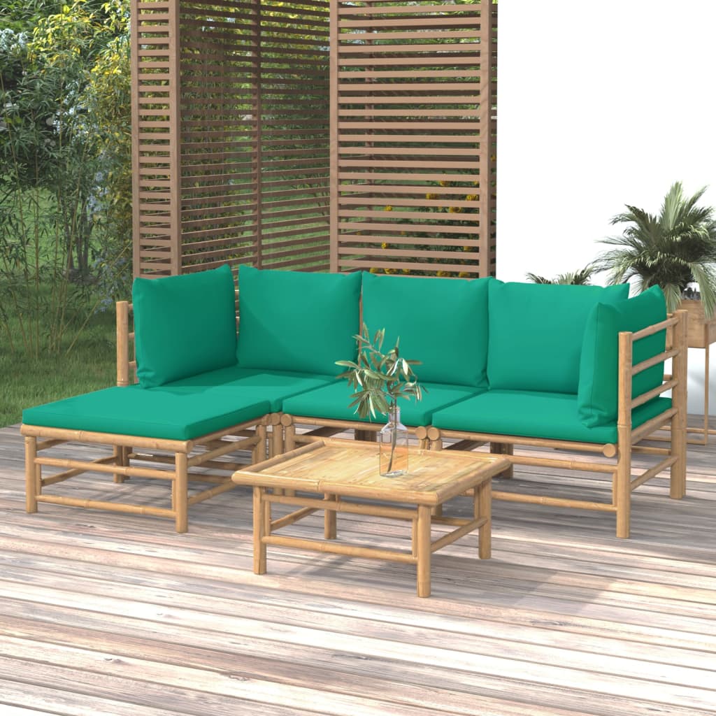 Set Mobilier De Grădină Cu Perne , 6 Piese, Bambus