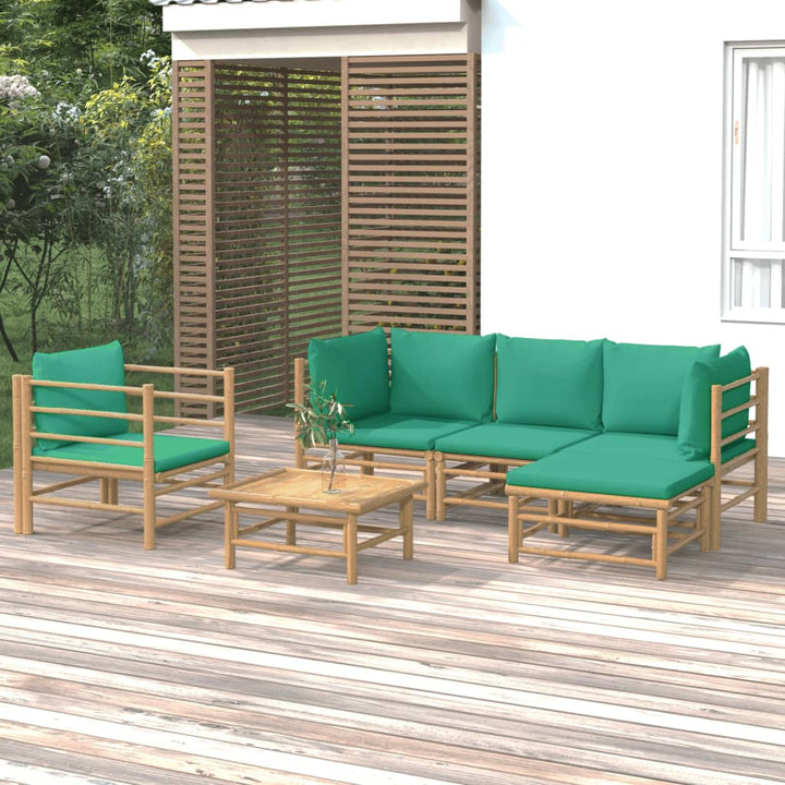 Set Mobilier De Grădină Cu Perne , 6 Piese, Bambus