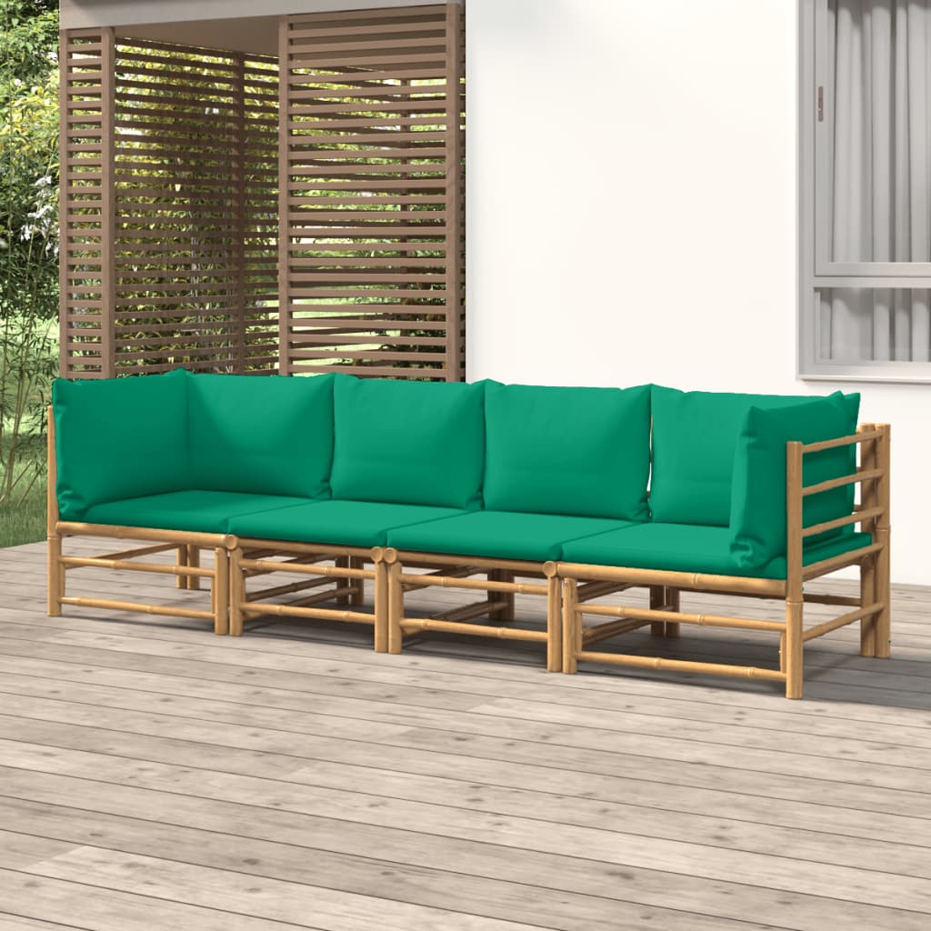 Set Mobilier De Grădină Cu Perne , 6 Piese, Bambus