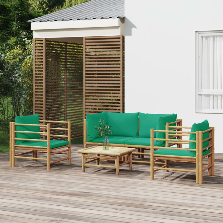 Set Mobilier De Grădină Cu Perne , 6 Piese, Bambus