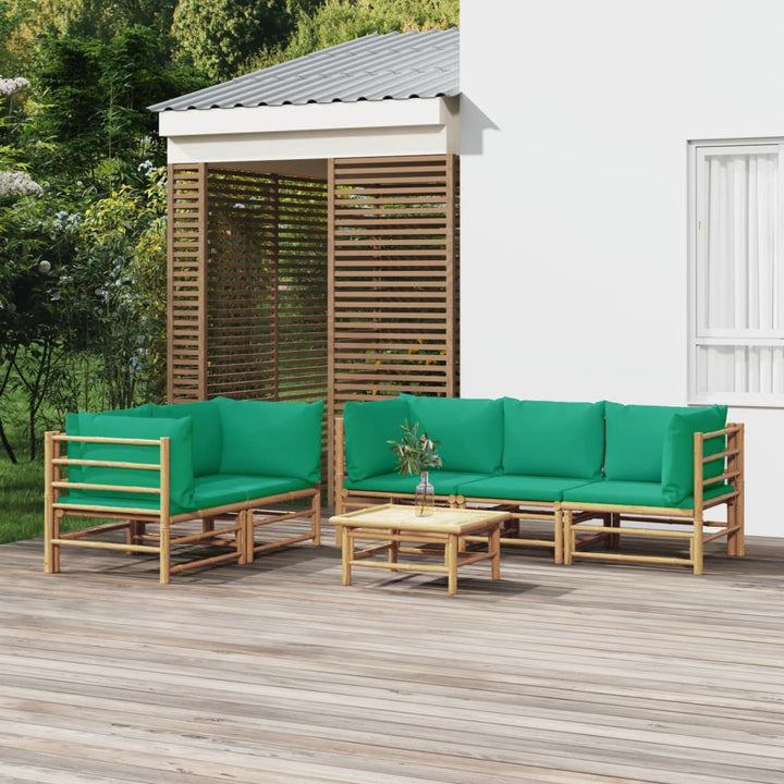 Set Mobilier De Grădină Cu Perne , 6 Piese, Bambus