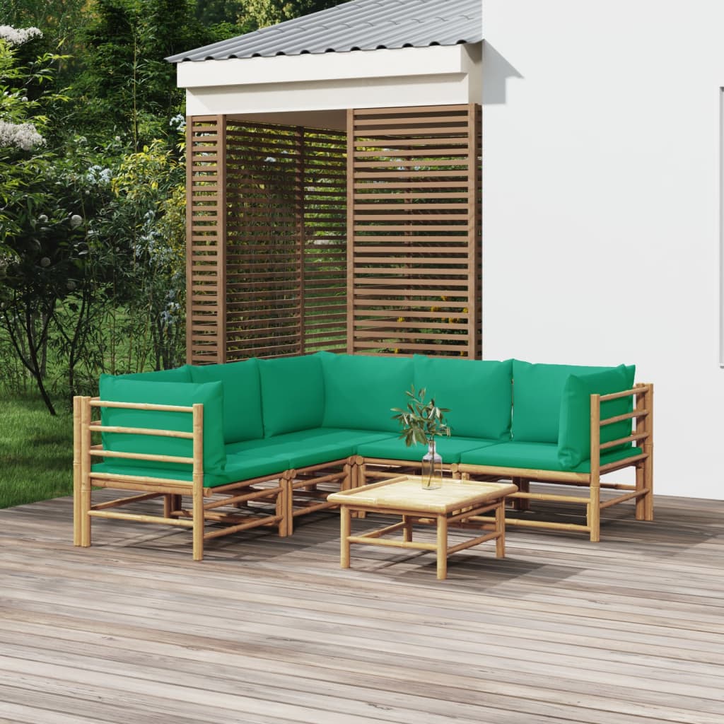 Set Mobilier De Grădină Cu Perne , 6 Piese, Bambus