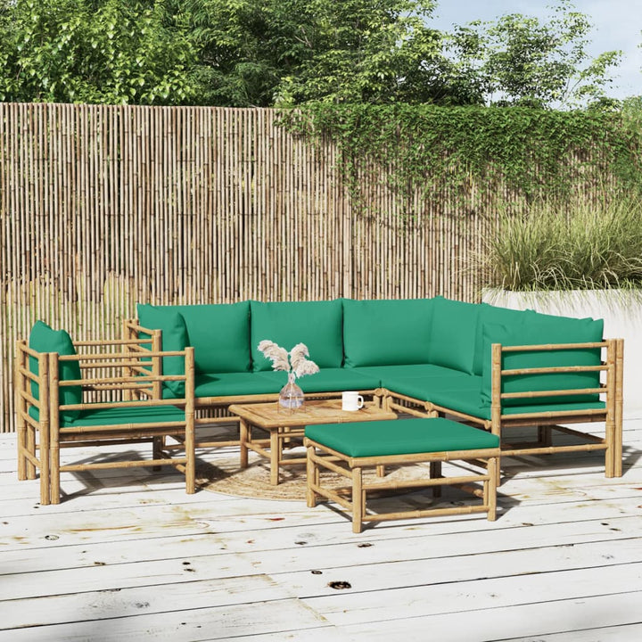 Set Mobilier De Grădină Cu Perne , 6 Piese, Bambus