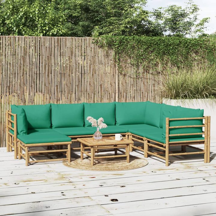 Set Mobilier De Grădină Cu Perne , 6 Piese, Bambus