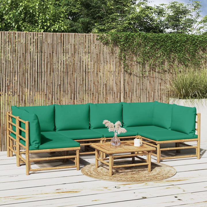 Set Mobilier De Grădină Cu Perne , 6 Piese, Bambus
