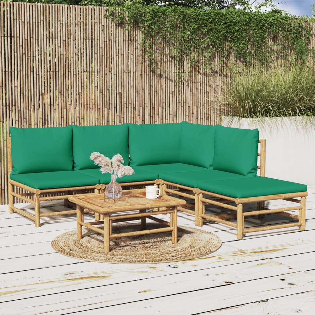 Set Mobilier De Grădină Cu Perne , 6 Piese, Bambus