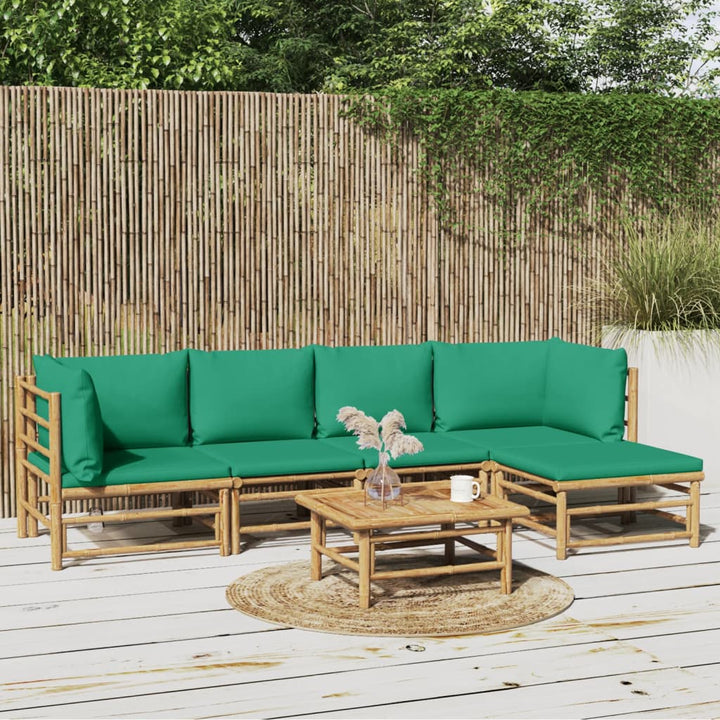 Set Mobilier De Grădină Cu Perne , 6 Piese, Bambus