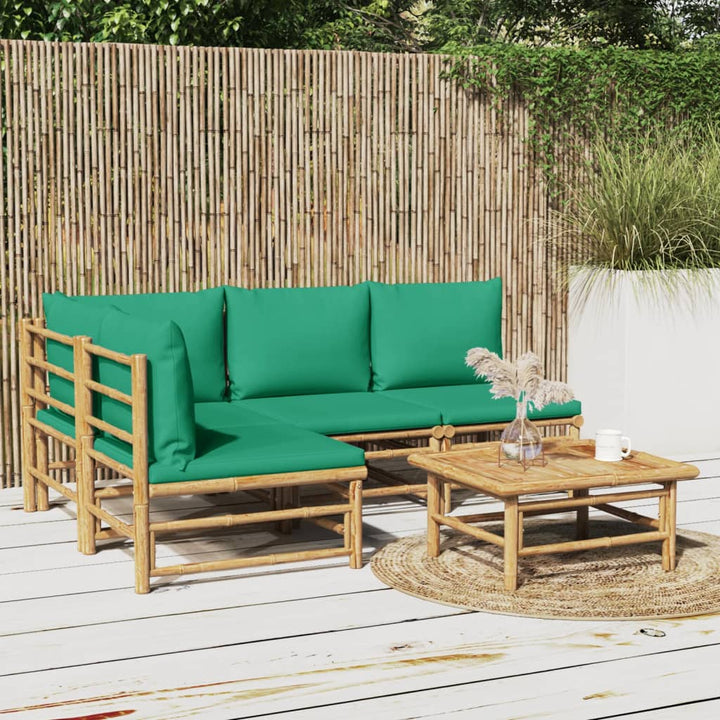 Set Mobilier De Grădină Cu Perne , 6 Piese, Bambus
