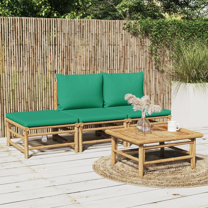 Set Mobilier De Grădină Cu Perne , 6 Piese, Bambus