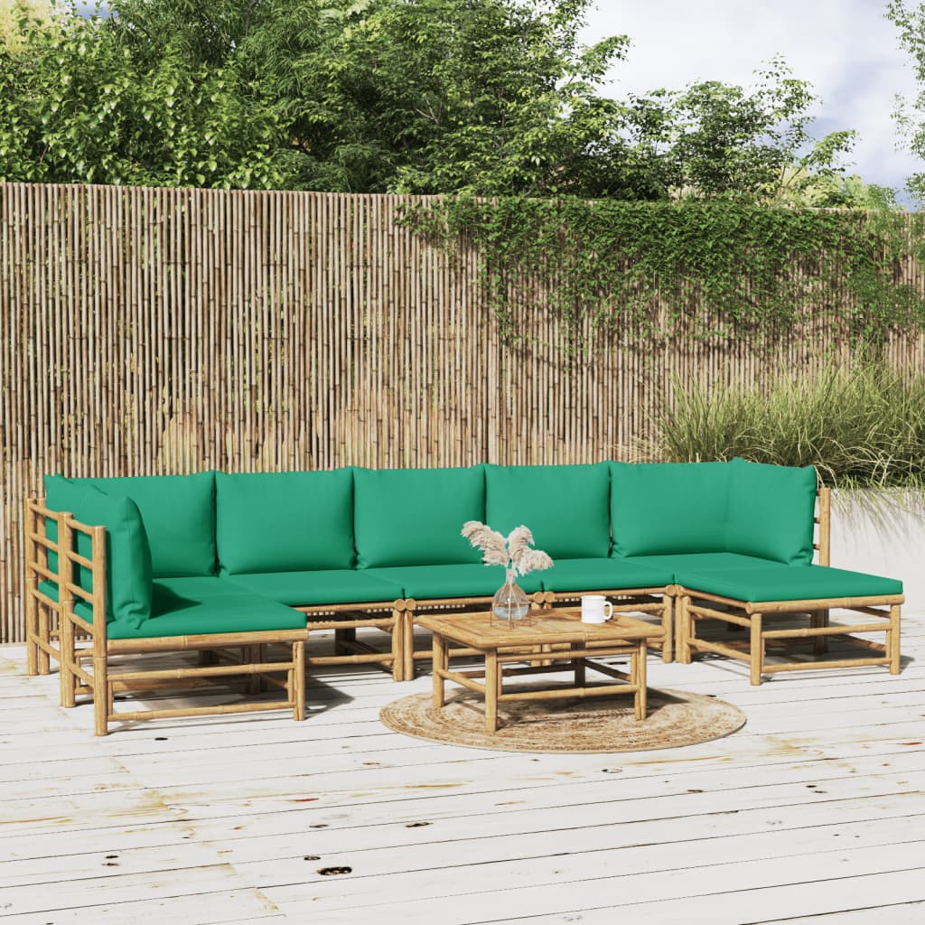 Set Mobilier De Grădină Cu Perne , 6 Piese, Bambus