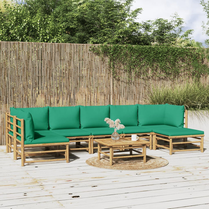 Set Mobilier De Grădină Cu Perne , 6 Piese, Bambus