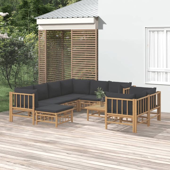 Set Mobilier De Grădină Cu Perne Alb , 6 Piese, Bambus