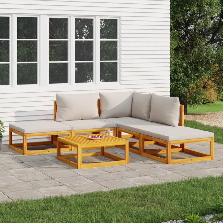 Set Mobilier De Grădină Cu Perne 12 Piese, Lemn Masiv