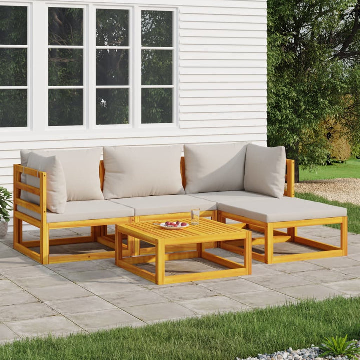Set Mobilier De Grădină Cu Perne 12 Piese, Lemn Masiv