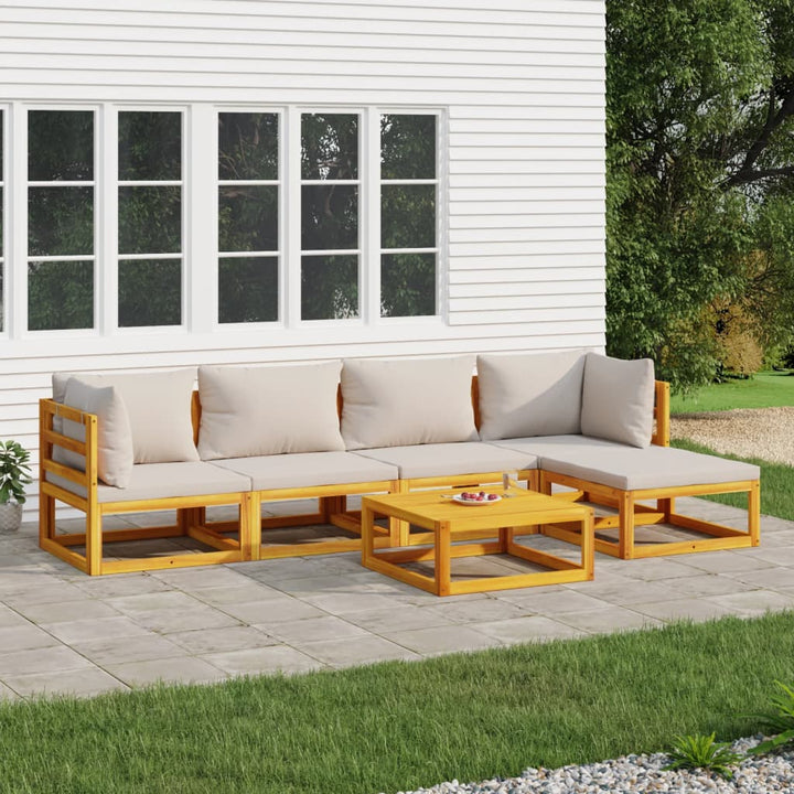 Set Mobilier De Grădină Cu Perne 12 Piese, Lemn Masiv