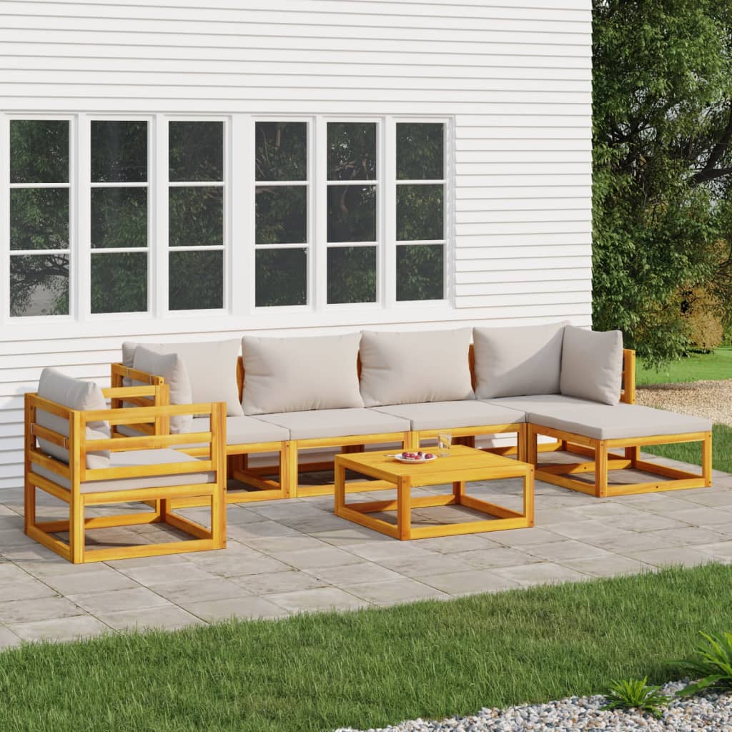 Set Mobilier De Grădină Cu Perne 12 Piese, Lemn Masiv