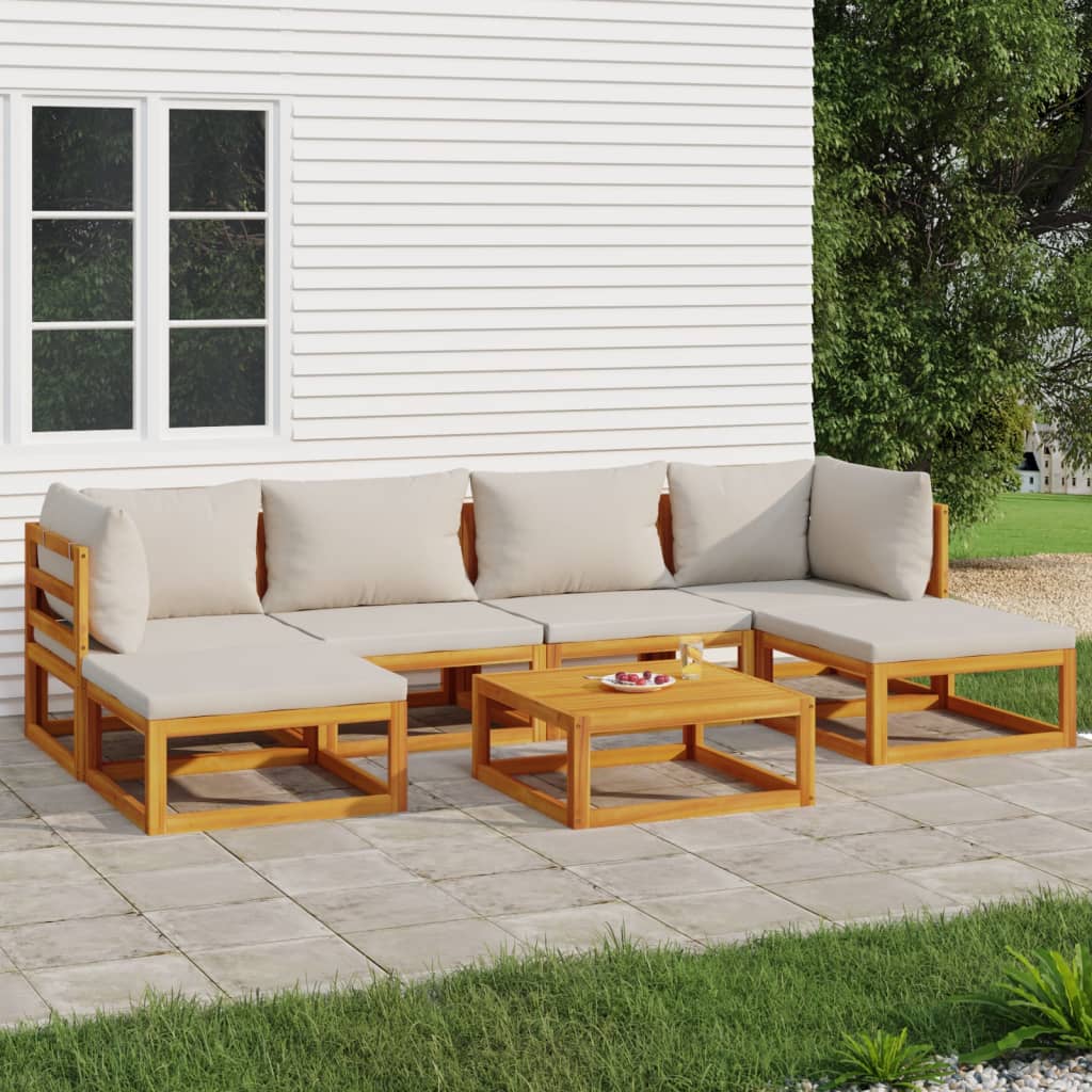 Set Mobilier De Grădină Cu Perne 12 Piese, Lemn Masiv
