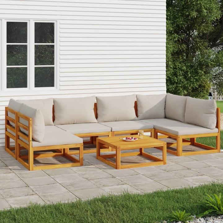 Set Mobilier De Grădină Cu Perne 12 Piese, Lemn Masiv