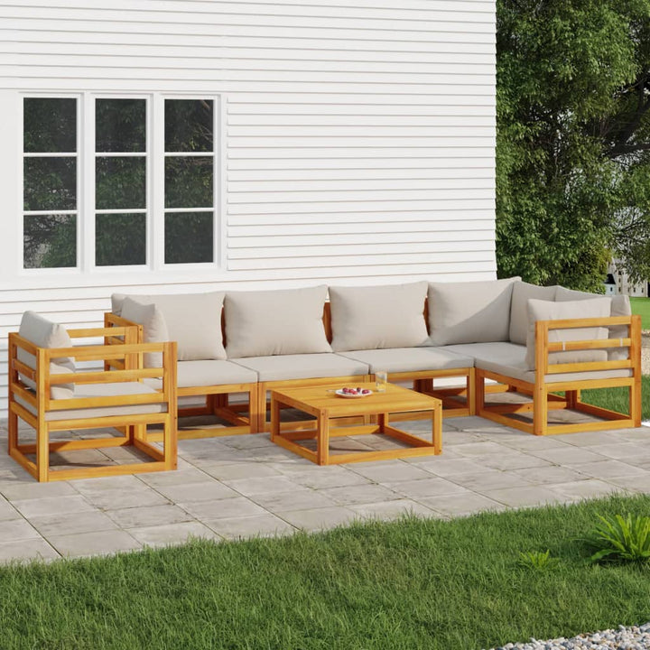 Set Mobilier De Grădină Cu Perne 12 Piese, Lemn Masiv