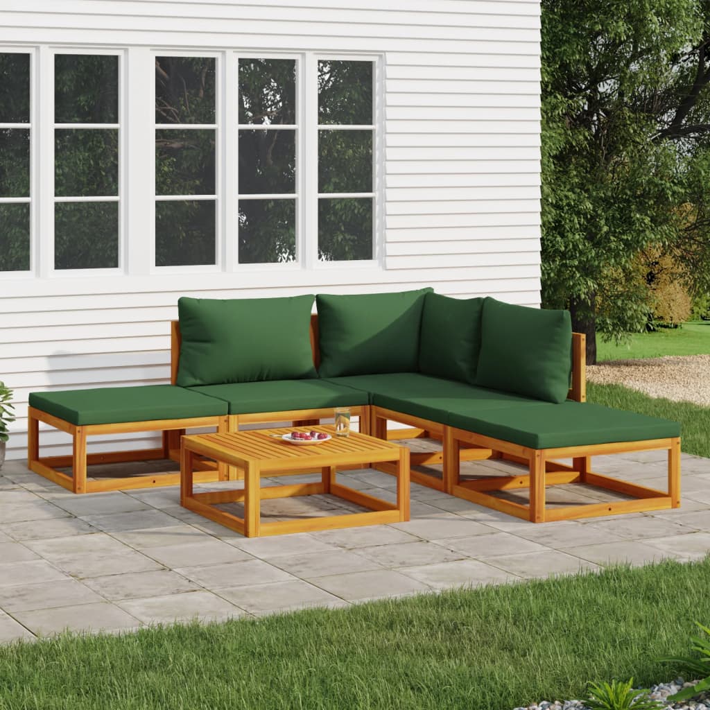 Set Mobilier De Grădină Cu Perne 12 Piese, Lemn Masiv