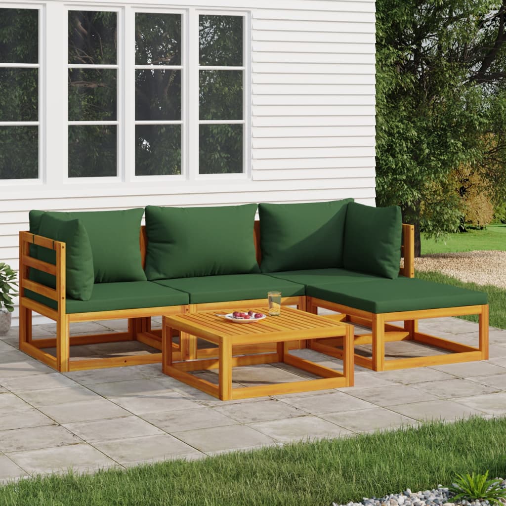 Set Mobilier De Grădină Cu Perne 12 Piese, Lemn Masiv