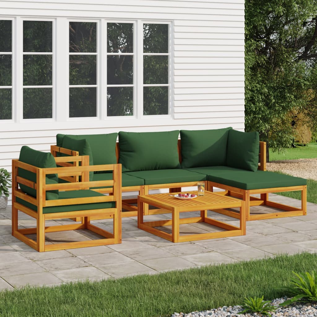 Set Mobilier De Grădină Cu Perne 12 Piese, Lemn Masiv