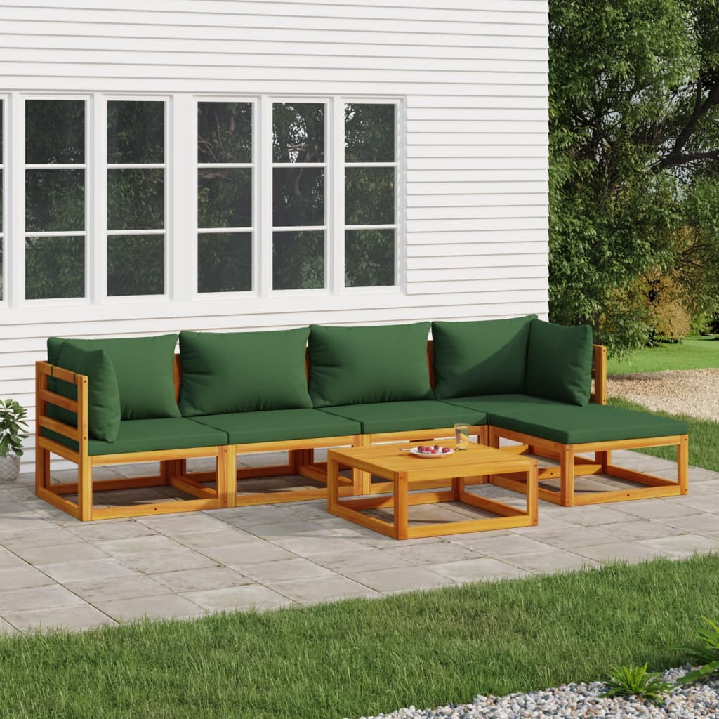 Set Mobilier De Grădină Cu Perne 12 Piese, Lemn Masiv