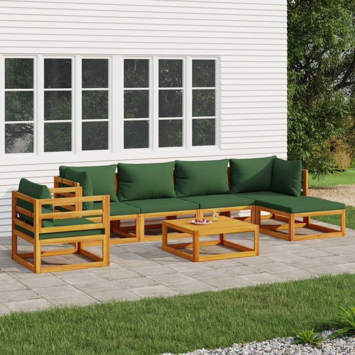 Set Mobilier De Grădină Cu Perne 12 Piese, Lemn Masiv