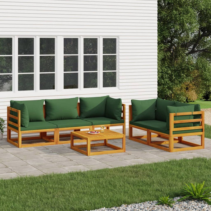 Set Mobilier De Grădină Cu Perne 12 Piese, Lemn Masiv