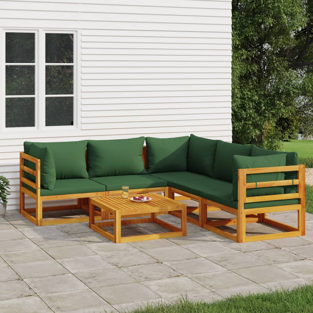 Set Mobilier De Grădină Cu Perne 12 Piese, Lemn Masiv