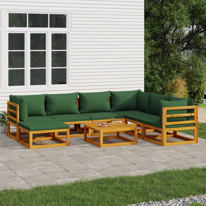 Set Mobilier De Grădină Cu Perne 12 Piese, Lemn Masiv