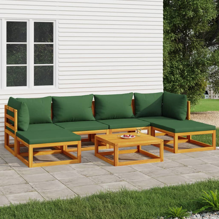 Set Mobilier De Grădină Cu Perne 12 Piese, Lemn Masiv