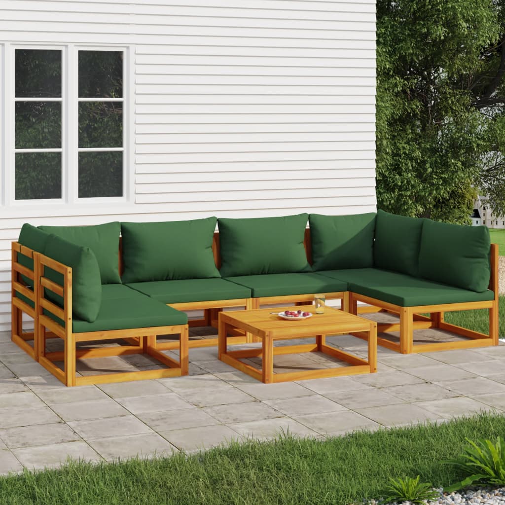 Set Mobilier De Grădină Cu Perne 12 Piese, Lemn Masiv