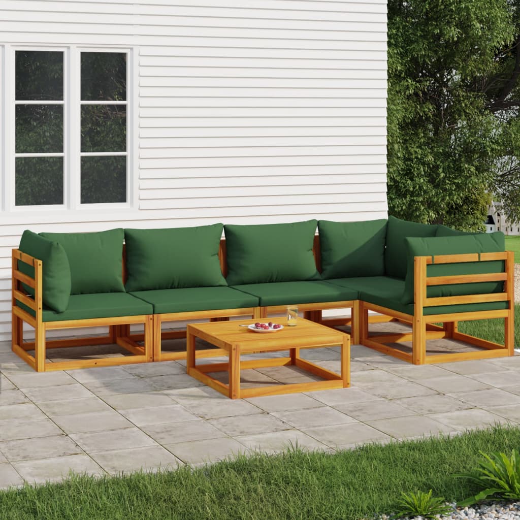 Set Mobilier De Grădină Cu Perne 12 Piese, Lemn Masiv