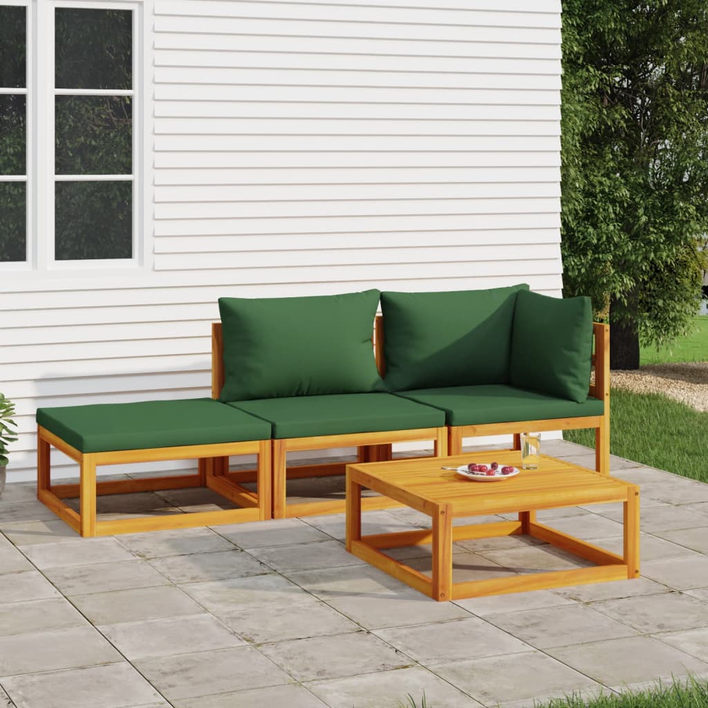 Set Mobilier De Grădină Cu Perne 12 Piese, Lemn Masiv