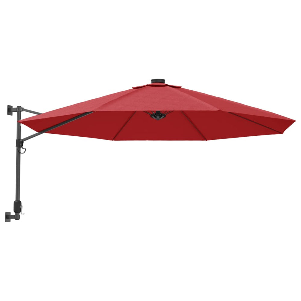 Umbrelă De Soare Montată Pe Perete Cu Led-Uri Aprins 290Cm