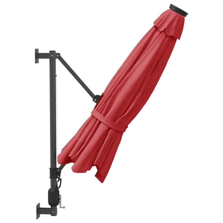 Umbrelă De Soare Montată Pe Perete Cu Led-Uri Aprins 290Cm