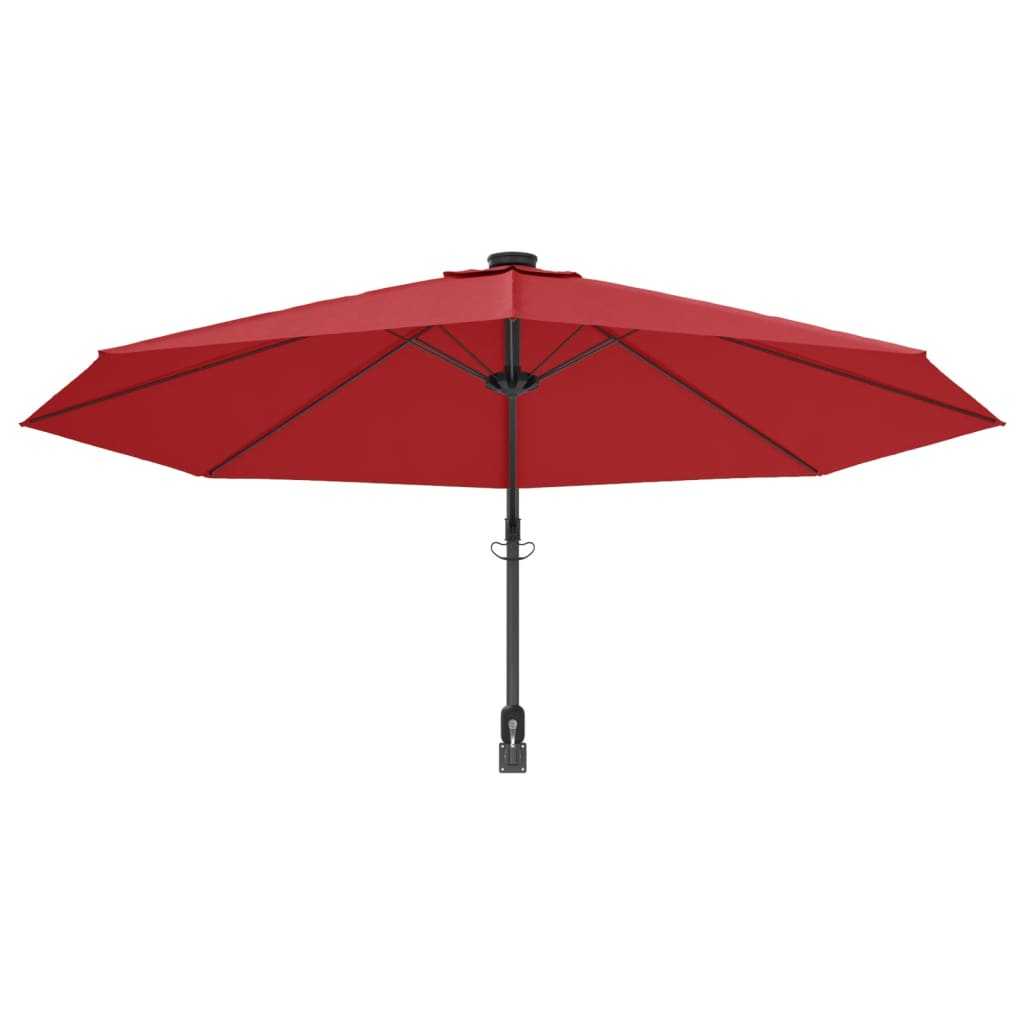Umbrelă De Soare Montată Pe Perete Cu Led-Uri Aprins 290Cm